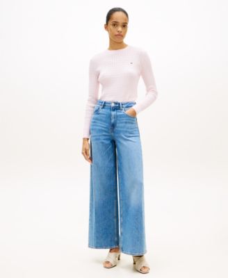 Women's Fine Gauge Cable Crewneck Top