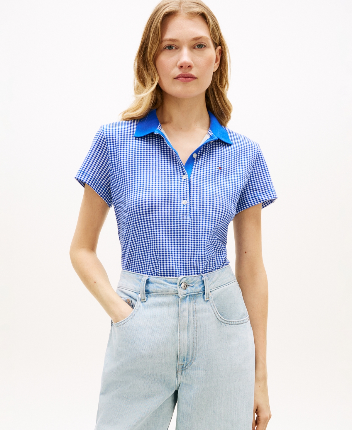 Tommy Hilfiger Women's Classic Pique Printed Short-Sleeve Polo Top