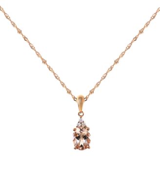 Morganite (1 ct. t.w.) & Diamond Accent Pendant Necklace in 10k Rose Gold