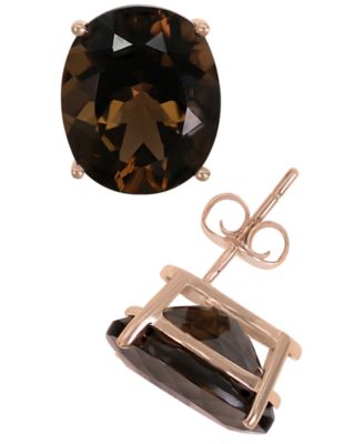 Smoky Quartz (8 ct. t.w.) Stud Earrings in 14k Rose Gold