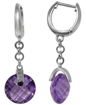 Green Amethyst (8 ct. t.w.) & Diamond Accent Earrings in Sterling Silver