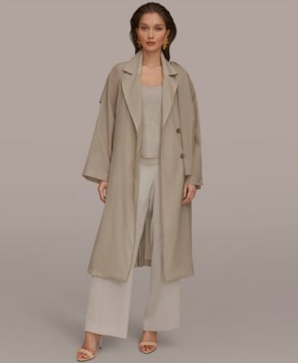 Women's Belted Collared Neck Coat