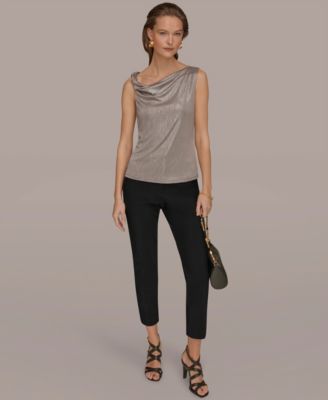 Women’s Foil Asymmetric Neck Top