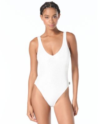 Michael Kors Women's V-Neck One-Piece Swimsuit