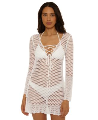 Women's Treasure Island Crochet Knit Swimsuit Sweater