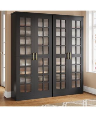 71-Inch Tall Shoe Cabinet with Doors Set of 2, 8-Tier Shoe Storage Cabinet with Adjustable Shelves, Modern Shoe Organizer Shoe Rack Cabinet