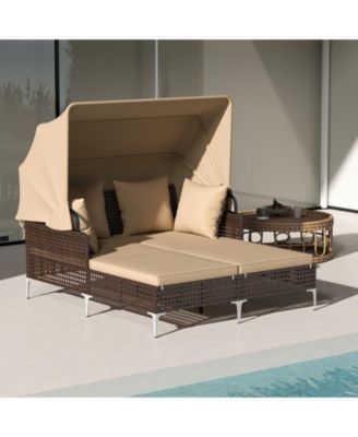 Patio Chaise Lounge Chair with 6-Level Adjustable Backrest