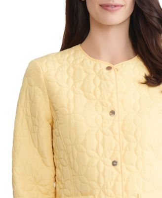 Women's Quilted Flower Crew Neck Jacket