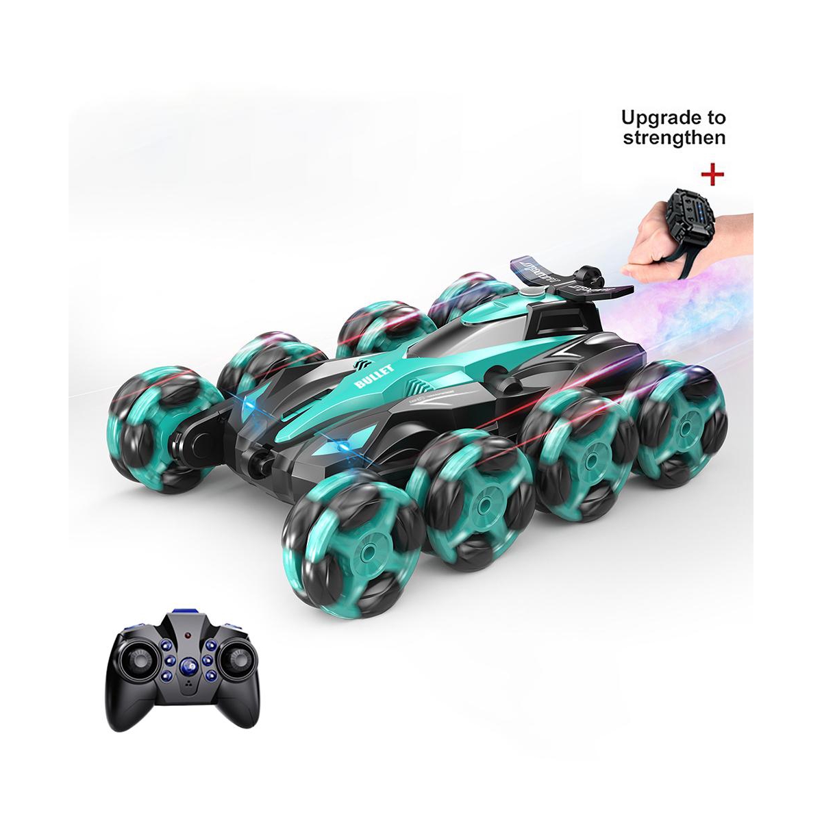 Bruce & Shark 8WD Gesture Control Rc Stunt Car with 360° Spins, Drifting, Fog & Light Effects