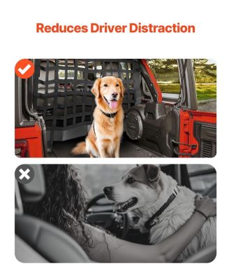 Dog Car Barrier Mesh Net for Jeep Wrangler JK 2007–2017 & JL 2018–2024, Rear Cargo Pet Divider, Tear-Resistant Polyester, Easy Install
