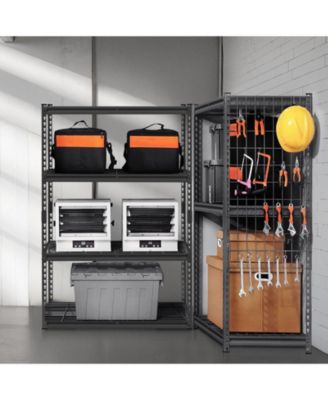 4-Tier Storage Shelves, 2400-Lb Capacity, Adjustable Heavy-Duty Utility Rack