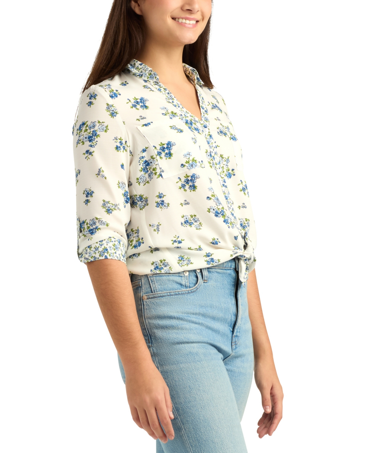 Bcx Juniors' Printed Collared Shirt
