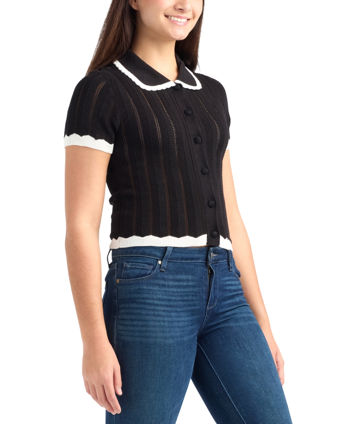 Bcx Juniors' Short-Sleeve Polo Sweater
