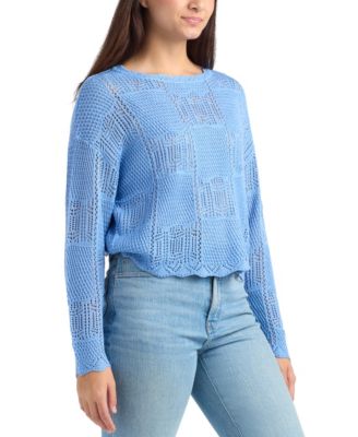 Juniors' Crewneck Pull-On Sweater