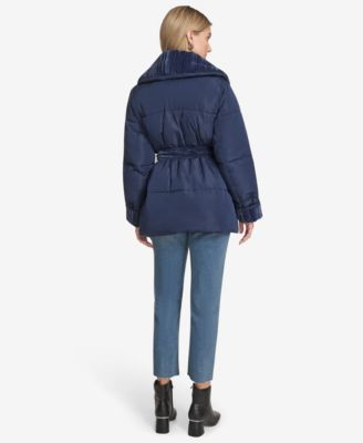 Women's Emerson Mixed Media Belted Wrap Coat