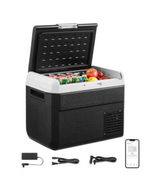 31.7QT/30L 12 Volt Car Refrigerator, Portable Electric Cooler, -4 68  Adjustable Temperature, 12/24V DC and 100-240V AC