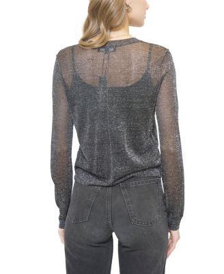 Women's Colette Sheer Lurex Cardigan With Cami