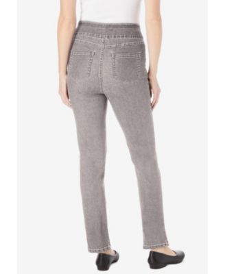 Women's Within Tall Flex-Fit Pull-On Straight-Leg Gap-Free Stretch Denim Jeans.