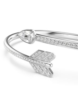 Mixed Cuts, Arrow, White, Rhodium Plated Idyllia Bangle