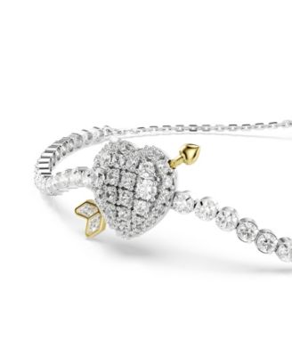 Mixed Cuts, Heart with Arrow, White, Rhodium Plated Idyllia Bracelet