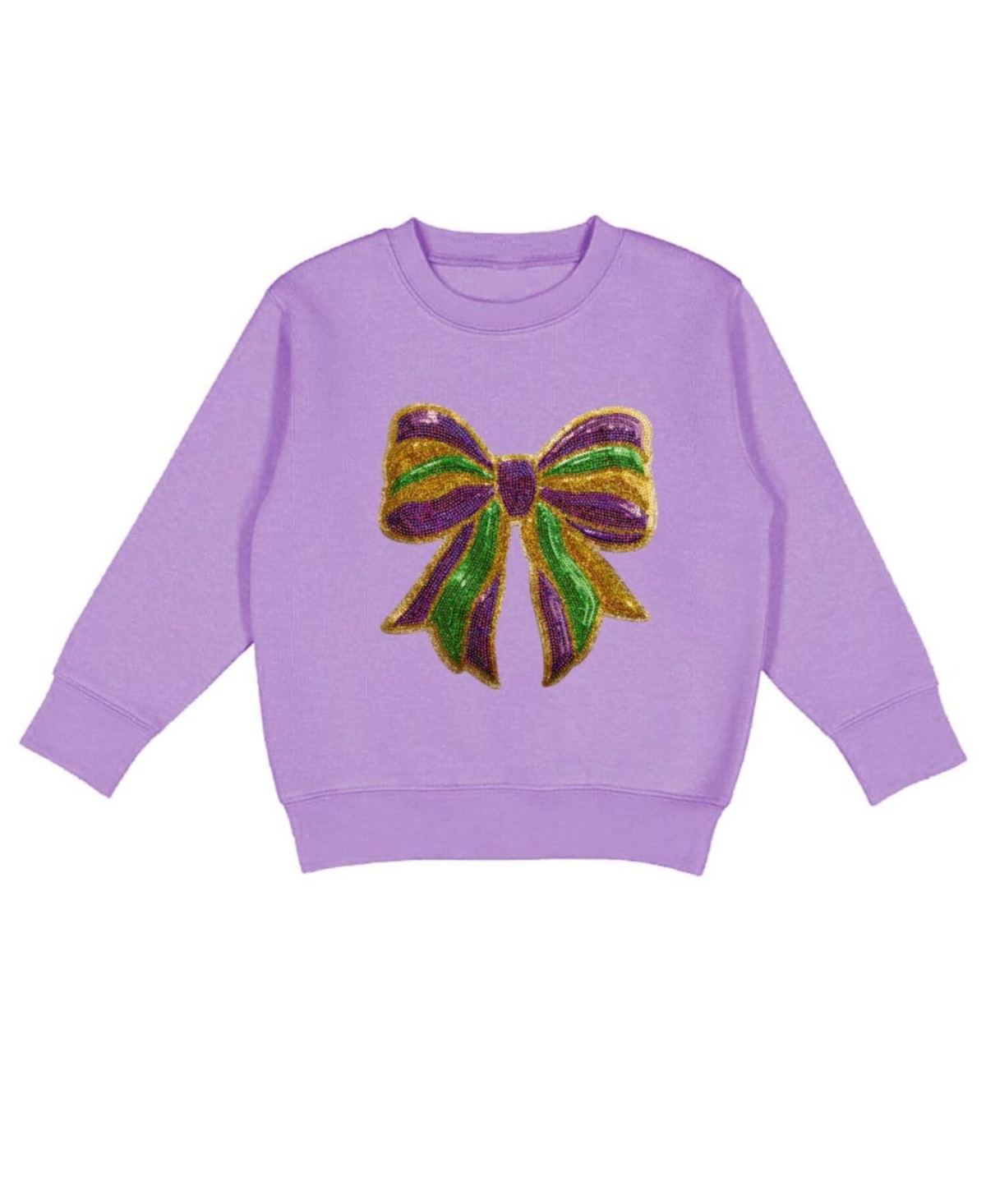 Sweet Wink Baby Girls Mardi Gras Sequin Bow Patch Sweatshirt