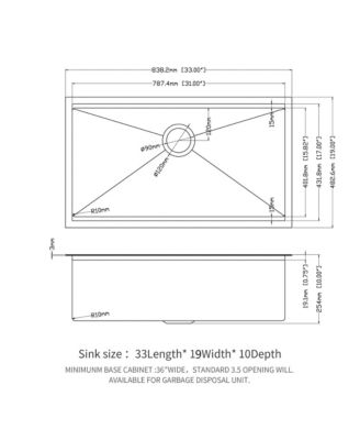 33inch Gunmetal Black Workstation Undermount Kitchen Sink 16G T304 Nano Stainless Steel Single Bowl 33x19x10inch with Full Accessories