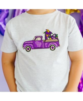 Baby Boys Mardi Gras Truck Patch Short Sleeve T-Shirt
