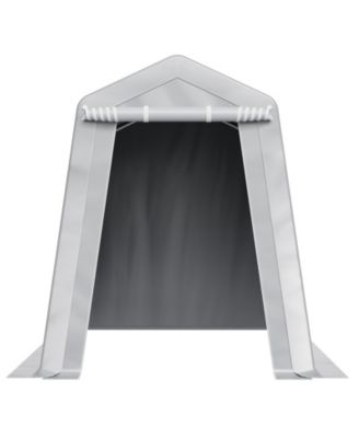6 x 8 ft Outdoor Storage Shed Tent, Waterproof Portable Storage Tent with Roll-Up Door and Vents, Heavy Duty Frame, Grey