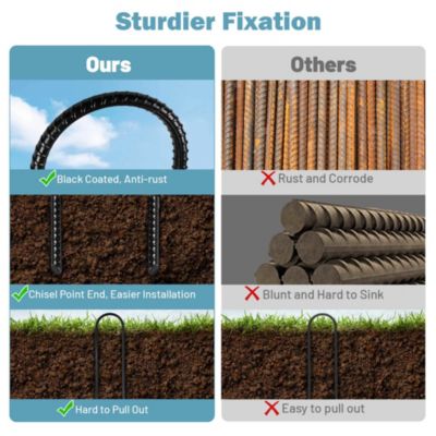 16 Pack Trampoline Stakes Ground Anchors 11 Inch U Shaped Heavy Duty for Outdoor Camping Tent