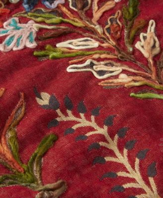 Women's Hand-Embroidered Floral Jacquard Wrap