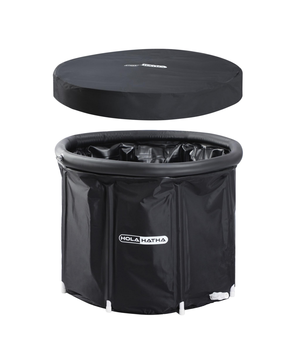 HolaHatha 120 Gal Cold Water Ice Bath Tub, Portable Plunge Recovery Tub with Lid