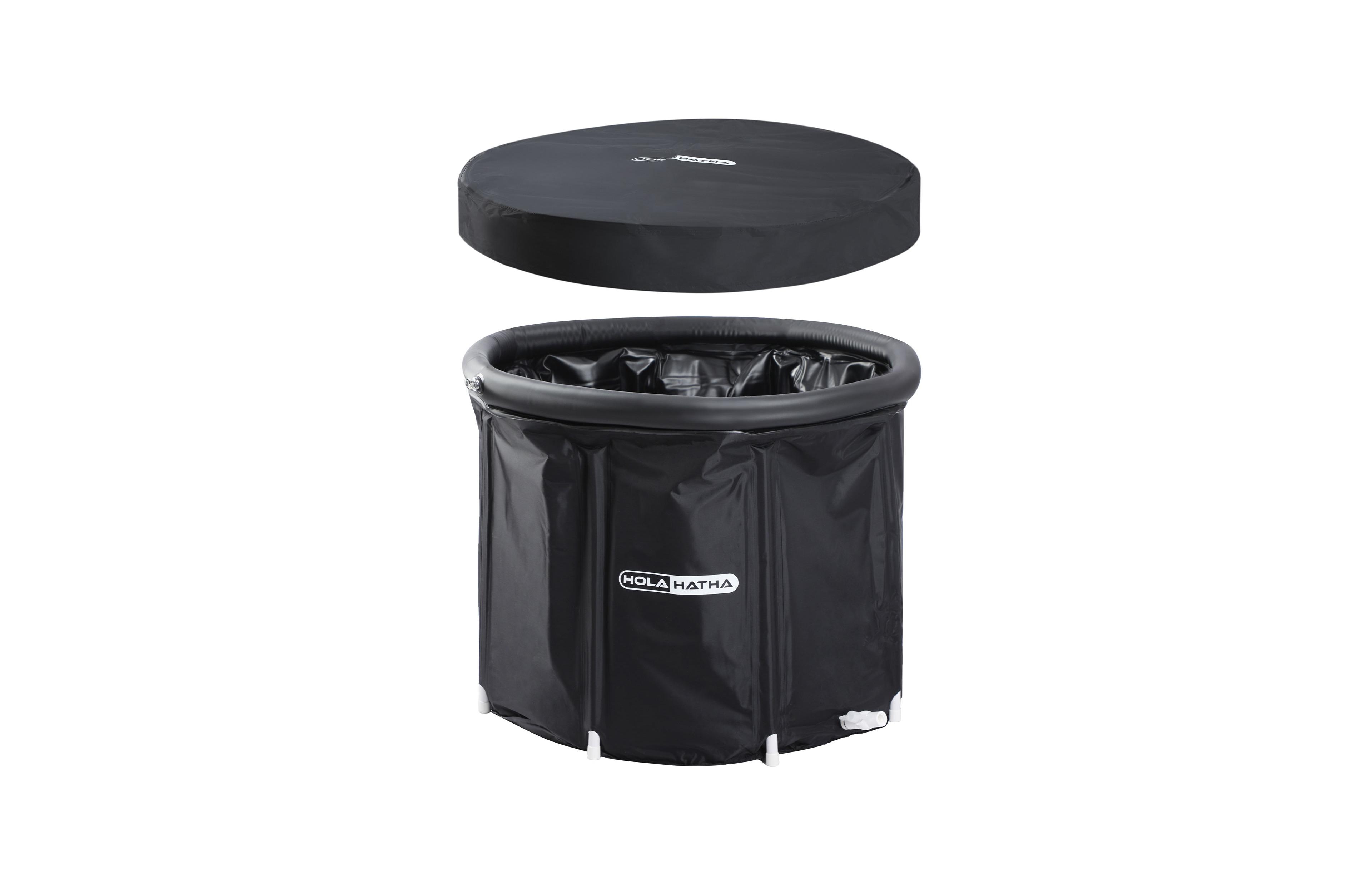 HolaHatha 120 Gal Cold Water Ice Bath Tub, Portable Plunge Recovery Tub with Lid