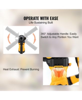 1-1/4" SDS-Plus Rotary Hammer Drill, 13 Amp Corded, Variable Speed, Vibration Control, Safety Clutch, Demolition Tool