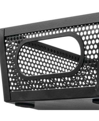 Perforated Metal Storage Bin with Handles - Set of 4 - Matte Black