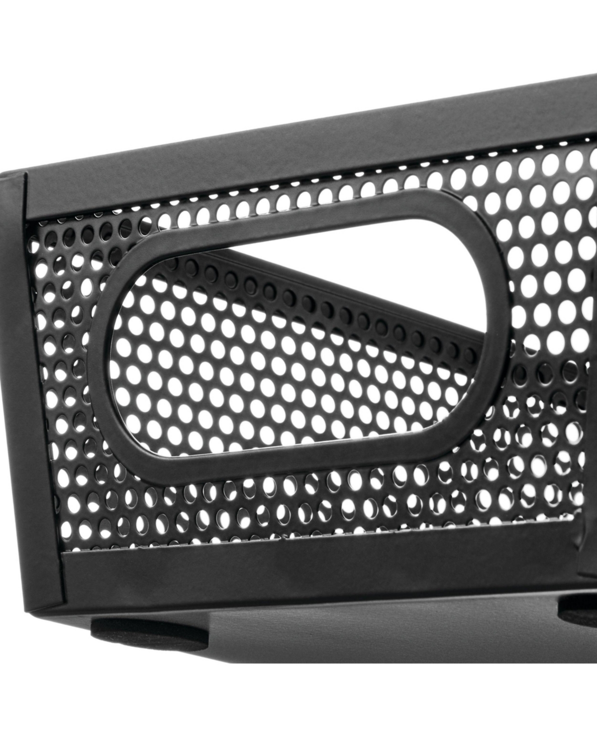 mDesign Perforated Metal Storage Bin with Handles - Set of 4 - Matte Black