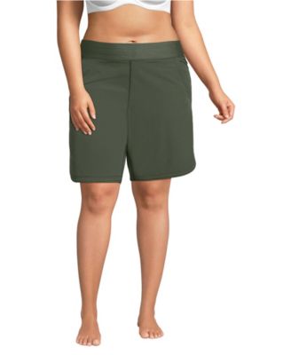 Plus Size Sunshade UPF 50 9" Board Shorts with Panty