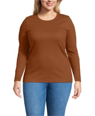 Plus Size Long Sleeve Micro Rib T-Shirt