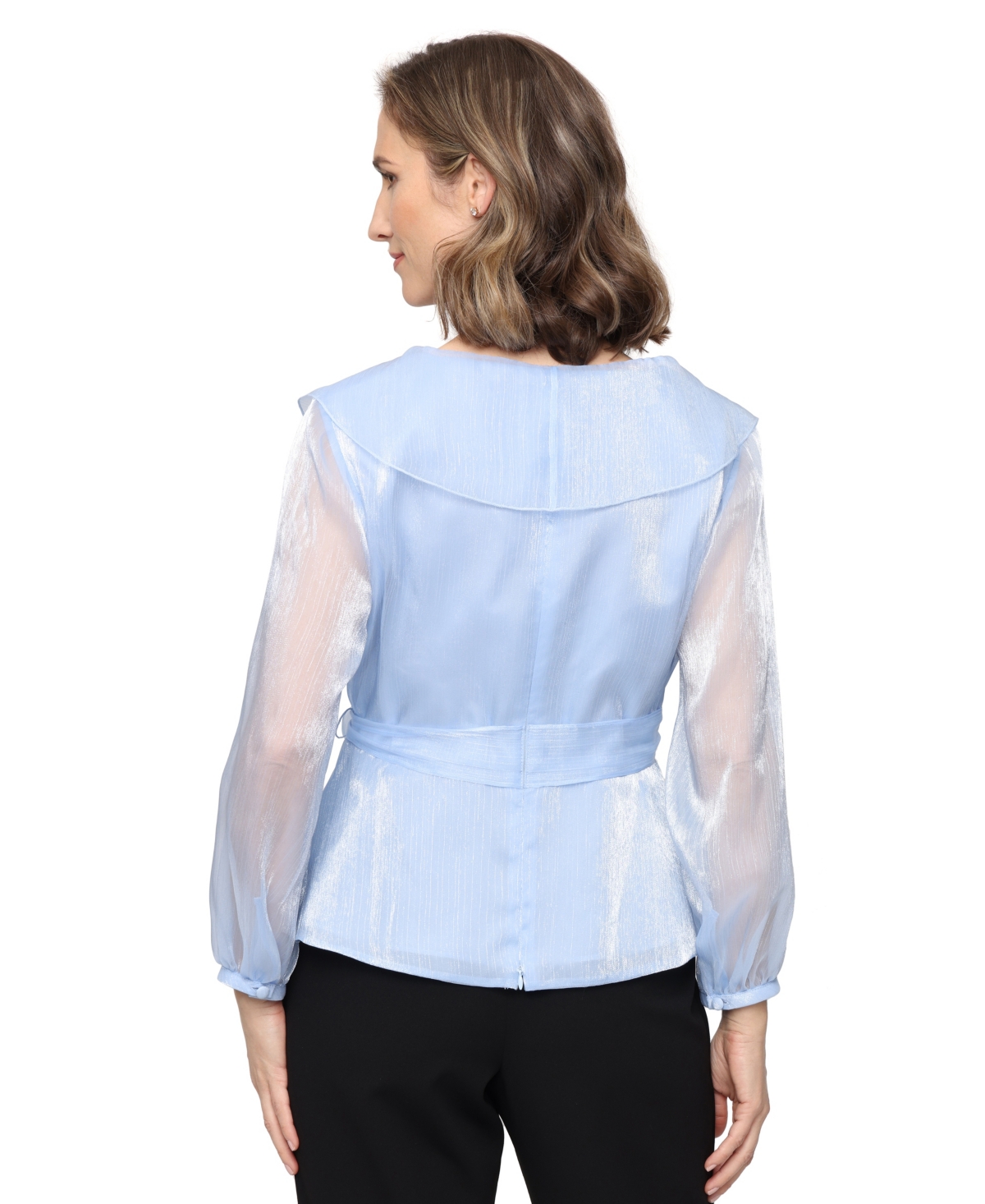 Alex Evenings Women's Ruffled V-Neck Side-Tie Top