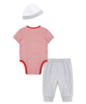 Baby Boys' Baseball Short-Sleeve Bodysuit, Pants & Hat, 3-Piece Set