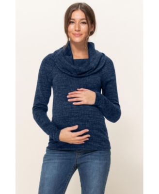 Maternity Cowl Neck Long Sleeve Knit Sweater