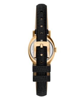 Women's Maude Three-Hand Black Leather Watch, 21mm