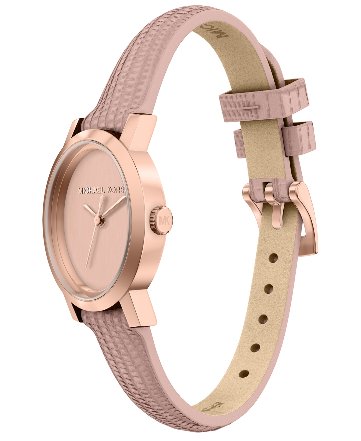 Michael Kors Women's Maude Three-Hand Pink Leather Watch, 21mm