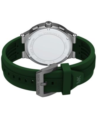 Men's Billie Chronograph Green Silicone Watch, 46mm