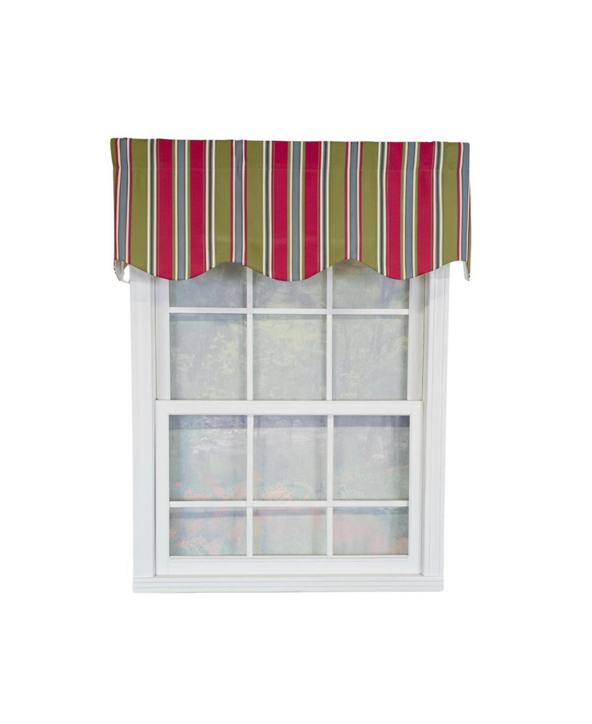Rlf Home Nigel Stripe Provance 100% Cotton Rod Pocket Lined Window Valance 50" x 17" Multi