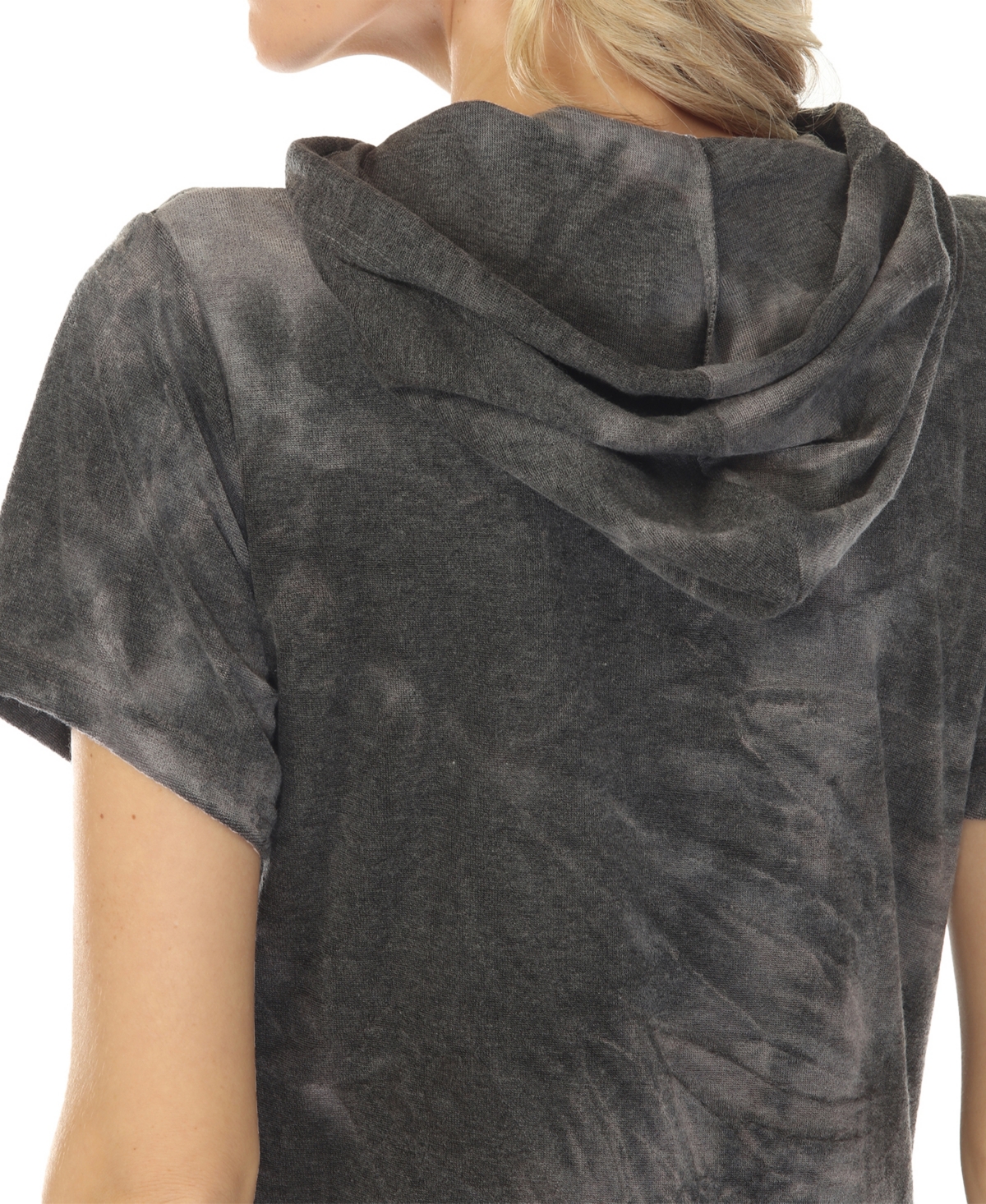 White Mark Women's Short Sleeve Hoodie Dress