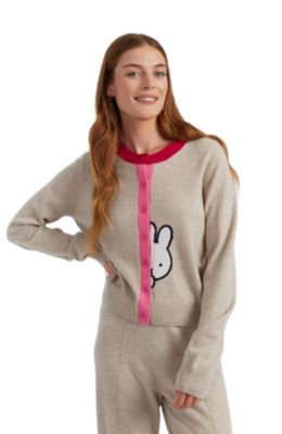 Women's Miffy Peek-Placket Wool-Cashmere Sweater