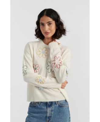 Women's Wool-Cashmere Garden Floral Sweater