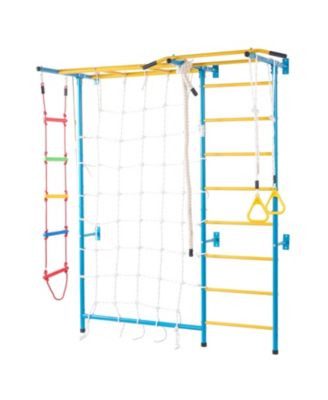 7-in-1 Indoor Jungle Gym w/ Ladder, Pull-Up Bar, Rope & Rings