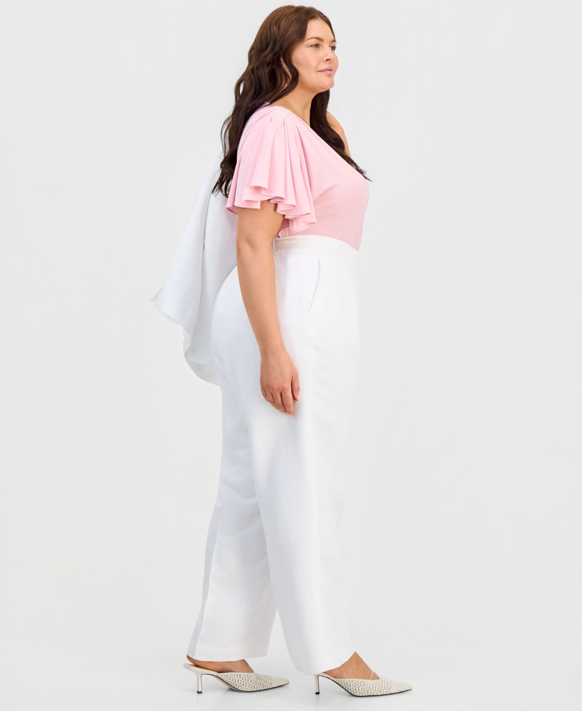Kasper Plus Pull-On Wide-Leg Pants