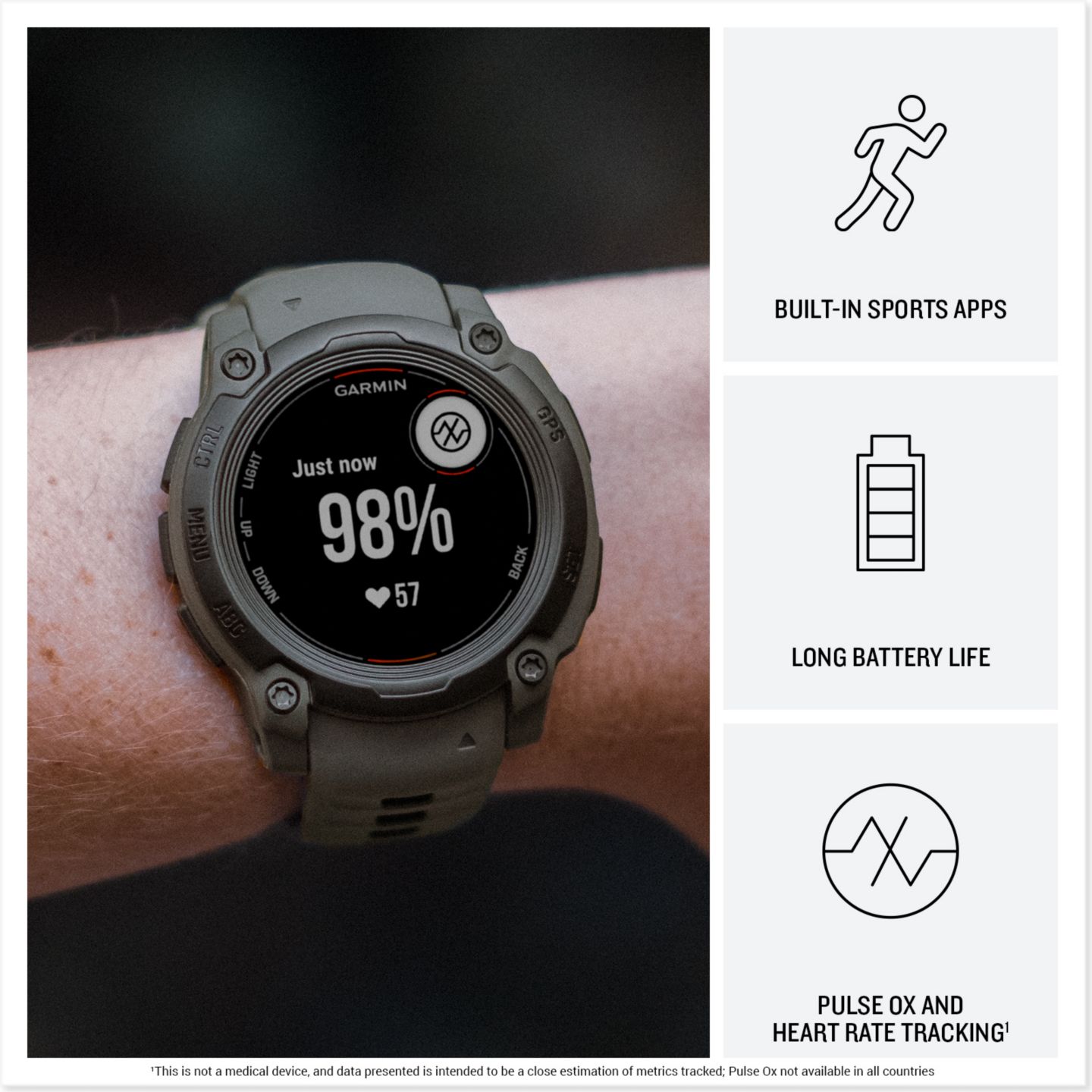 Умные GPS-часы Garmin Instinct E, 45 мм, для активного отдыха, Black/Charcoal — фото 5